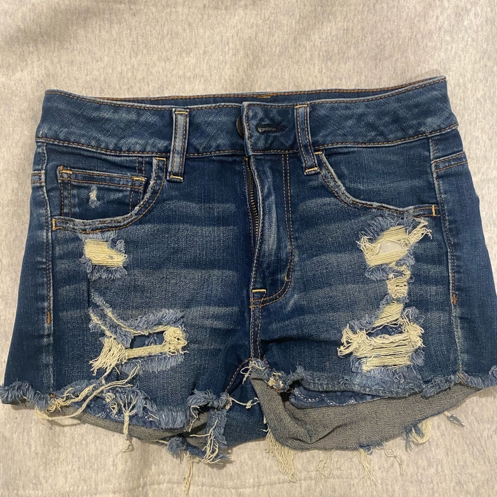 American Eagle Hi-Rise Shortie Super Stretch Dark Wash